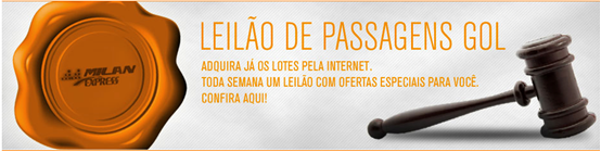 Leiláo GOL. Compre lotes de passagens pela internet